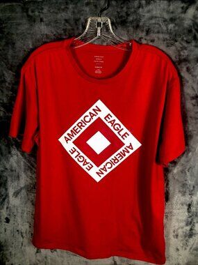 American Eagle Mens Outfitters Red Graphic T-Shirt L